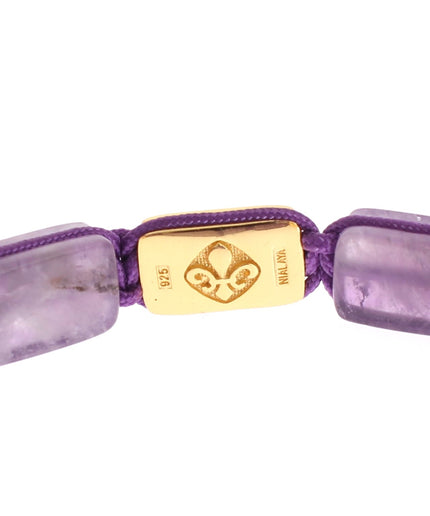 Nialaya Dazzling Diamond Gold-Plated Amethyst Bracelet