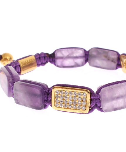 Nialaya Dazzling Diamond Gold-Plated Amethyst Bracelet