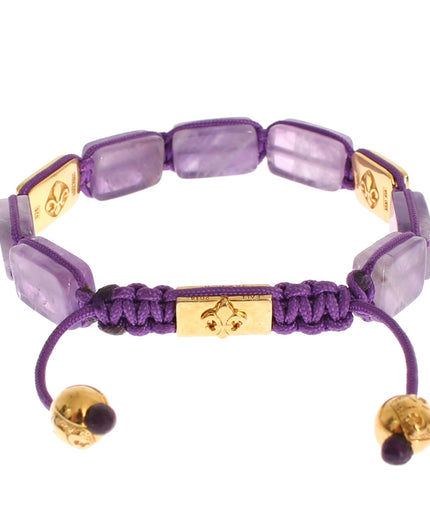 Nialaya Dazzling Diamond Gold-Plated Amethyst Bracelet