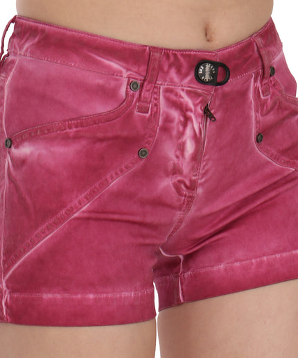 PLEIN SUD Chic Pink Washed Denim Shorts