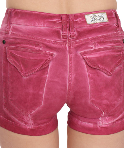 PLEIN SUD Chic Pink Washed Denim Shorts