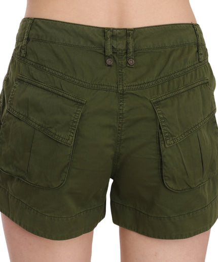 PLEIN SUD Emerald Mid Waist Cotton Shorts