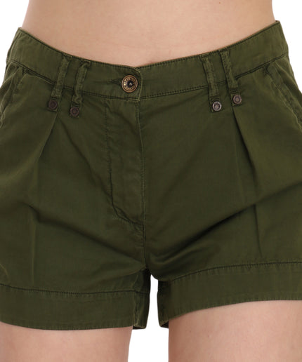 PLEIN SUD Emerald Mid Waist Cotton Shorts