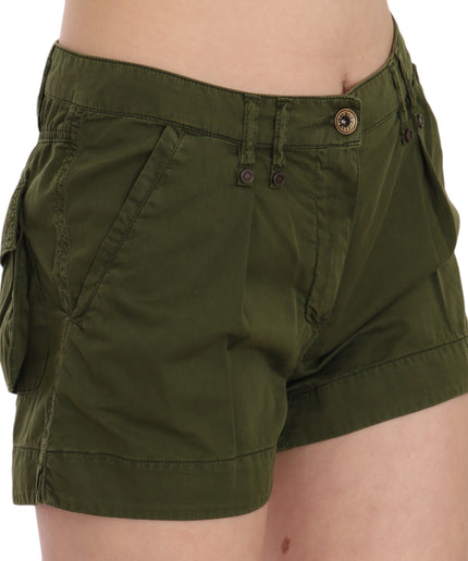 PLEIN SUD Emerald Mid Waist Cotton Shorts