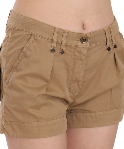 PLEIN SUD Chic Brown Mid Waist Mini Shorts