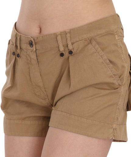 PLEIN SUD Chic Brown Mid Waist Mini Shorts