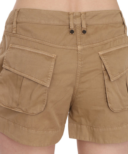 PLEIN SUD Chic Brown Mid Waist Mini Shorts