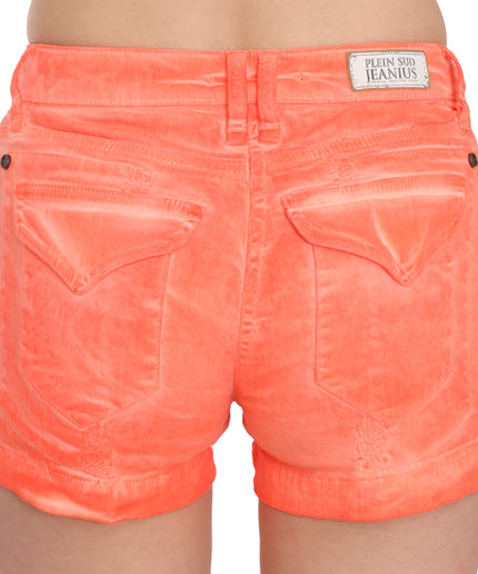 PLEIN SUD Chic Orange Mid Waist Mini Shorts