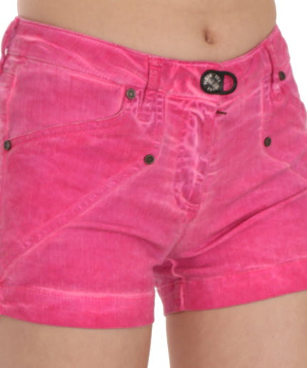 PLEIN SUD Chic Pink Mid Waist Mini Shorts