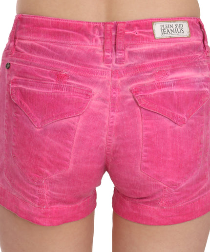 PLEIN SUD Chic Pink Mid Waist Mini Shorts