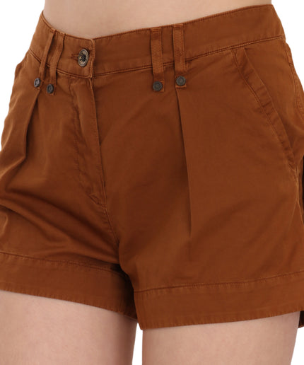 PLEIN SUD Chic Brown Mid Waist Mini Shorts