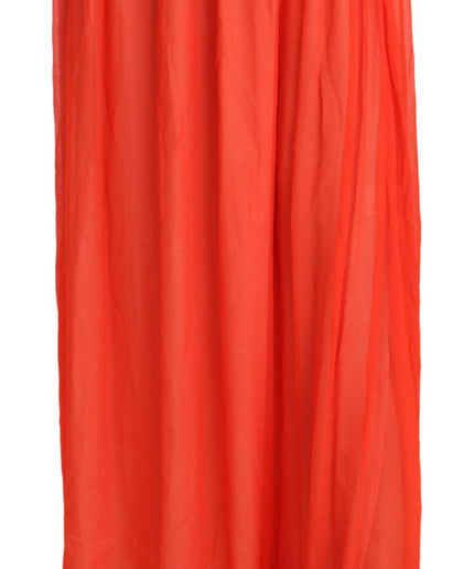 Jucca Elegant Orange Pleated Maxi Skirt