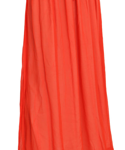 Jucca Elegant Orange Pleated Maxi Skirt