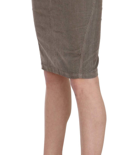 Just Cavalli Chic Gray Pencil Skirt with Logo Details