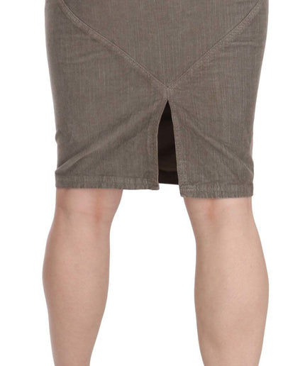 Just Cavalli Chic Gray Pencil Skirt with Logo Details