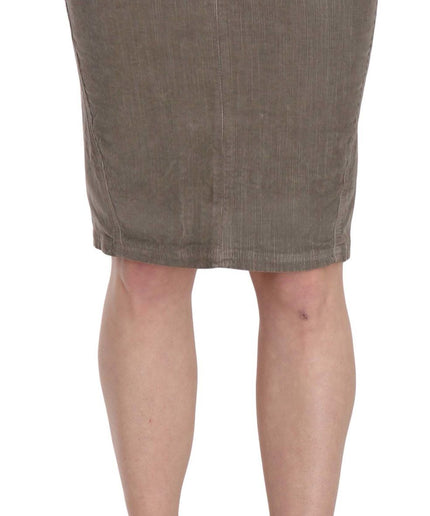 Just Cavalli Chic Gray Pencil Skirt with Logo Details