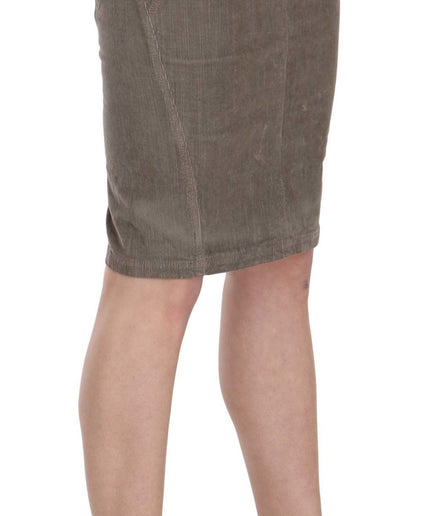 Just Cavalli Chic Gray Pencil Skirt with Logo Details