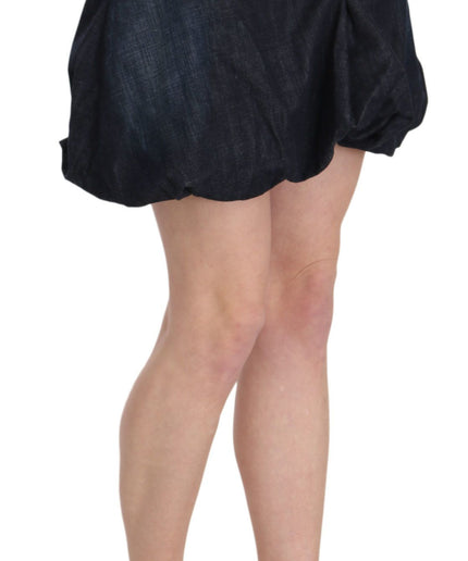 Exte Chic Dark Blue A-Line Mini Skirt