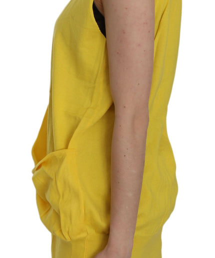 PINK MEMORIES Elegant Yellow Sleeveless Cotton Vest