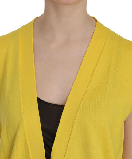 PINK MEMORIES Elegant Yellow Sleeveless Cotton Vest