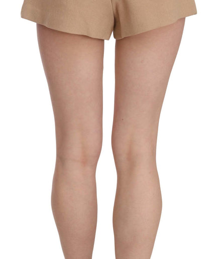 Costume National Chic Beige Mid Waist Mini Shorts