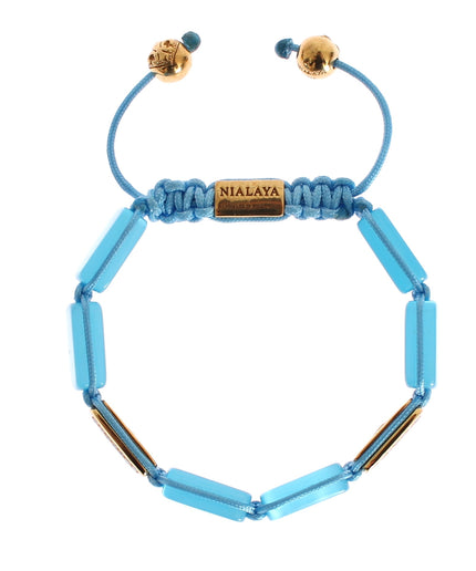 Nialaya Elegant Blue Opal & Diamond-Studded Bracelet