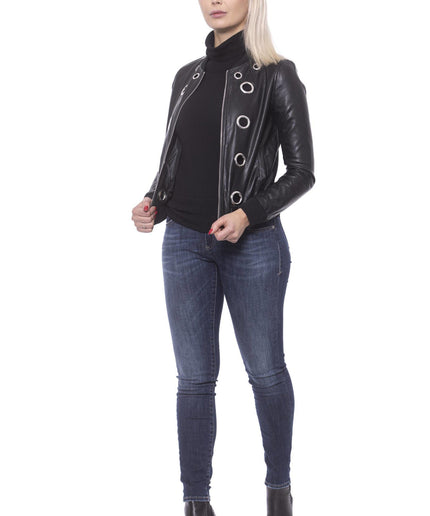 19V69 Italia Chic Eco-Leather Studded Slim Jacket