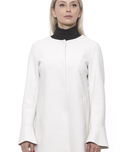 19V69 Italia Elegant White Neoprene Woman Coat