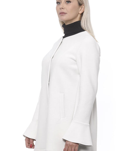 19V69 Italia Elegant White Neoprene Woman Coat