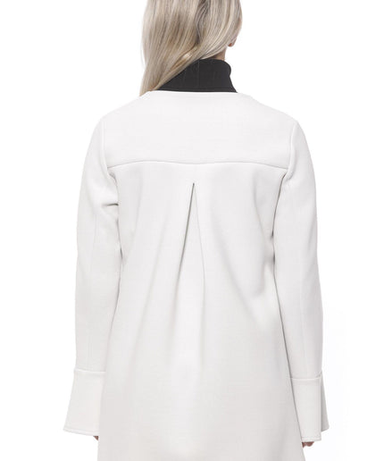 19V69 Italia Elegant White Neoprene Woman Coat