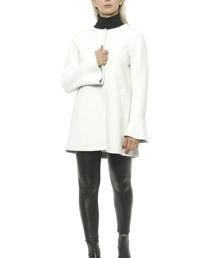 19V69 Italia Elegant White Neoprene Woman Coat