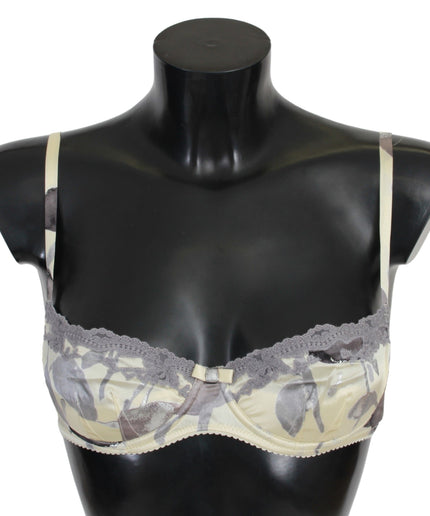 Ermanno Scervino Beige Lace Balconcino Silk Bra