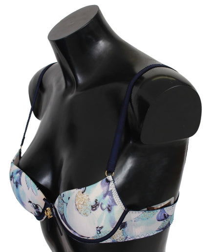 Roberto Cavalli Elegant Push-Up Bra in Blue Print