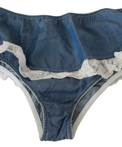 Ermanno Scervino Chic Denim Blue Cotton Bottoms