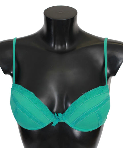 Ermanno Scervino Luxurious Green Cotton Push Up Bra