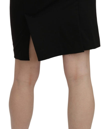 GF Ferre Chic High Waist Black Linen Skirt