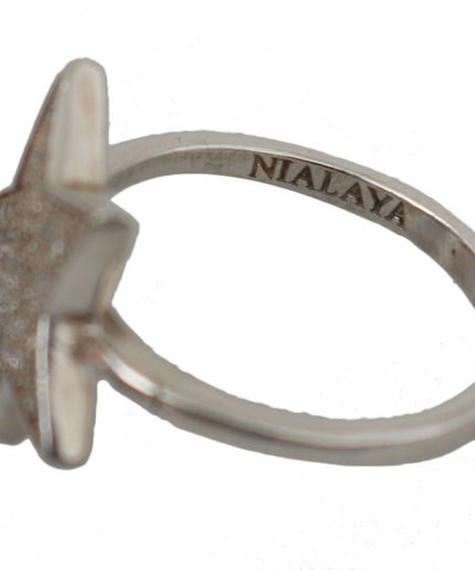 Nialaya Chic Silver CZ Crystal Women's Statement Ring