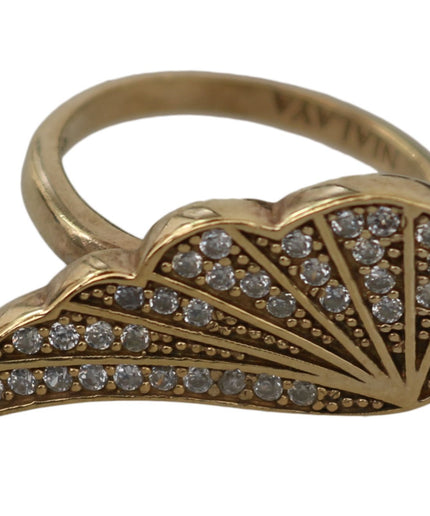 Nialaya Elegant Gold-Crystal Embellished Ring