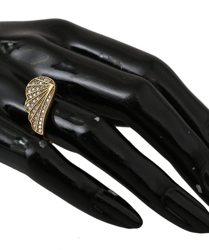 Nialaya Elegant Gold-Crystal Embellished Ring