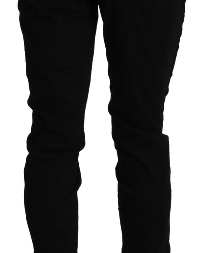 Acht Chic High Waist Cropped Black Jeans