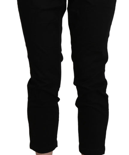 Acht Chic High Waist Cropped Black Jeans