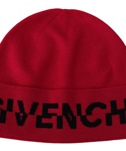 Givenchy Elegant Wool Beanie with Signature Contrast Logo