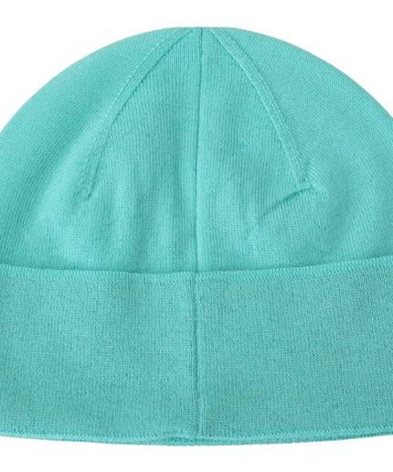 Givenchy Aquamarine Green Wool Beanie with Signature Logo