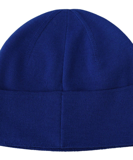 Givenchy Chic Unisex Cobalt Wool Beanie with Logo Detail