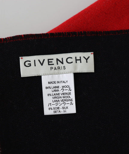 Givenchy Elegant Red Wool Blend Unisex Scarf