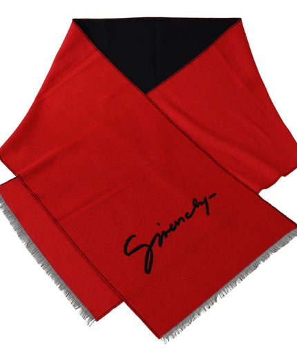 Givenchy Elegant Red Wool Blend Unisex Scarf