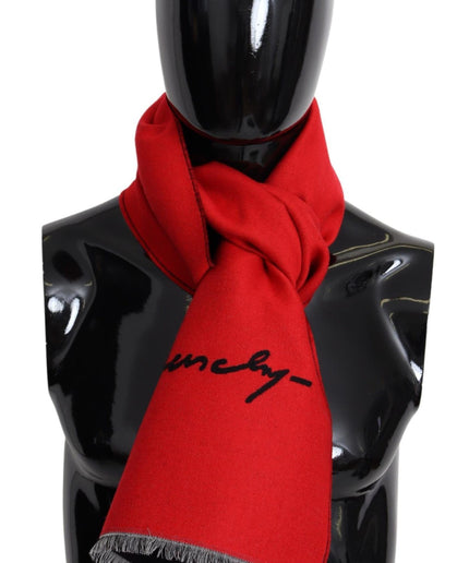 Givenchy Elegant Red Wool Blend Unisex Scarf