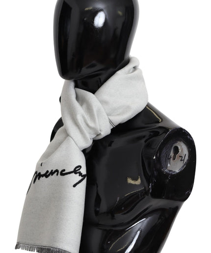 Givenchy Elegant Monochrome Wool-Silk Blend Scarf