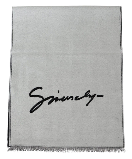 Givenchy Elegant Monochrome Wool-Silk Blend Scarf