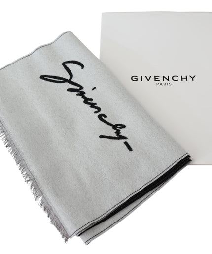 Givenchy Elegant Monochrome Wool-Silk Blend Scarf